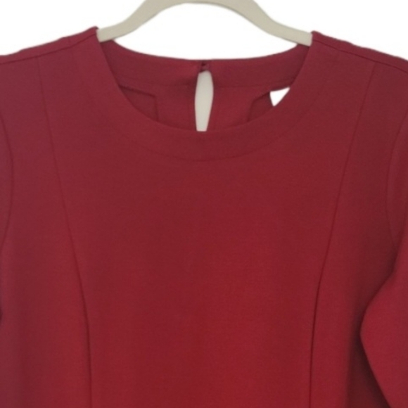 J Jill Thick Knit Ponte Shift Dress Bell Sleeves Pockets OVERSIZED Small Stretch - Picture 5 of 12